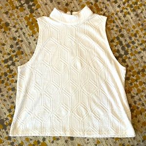 White Anthropologie tank with small turtleneck